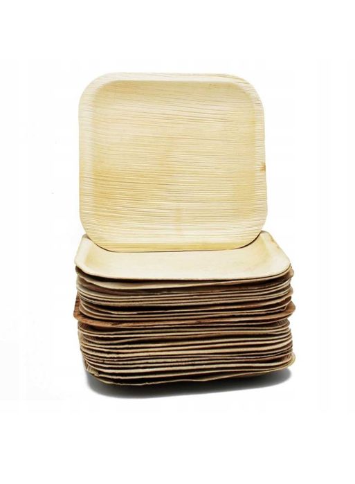 15cm x 15cm Talerzyk Liście Palmowe 50 sztuk Eco Soul NrD267