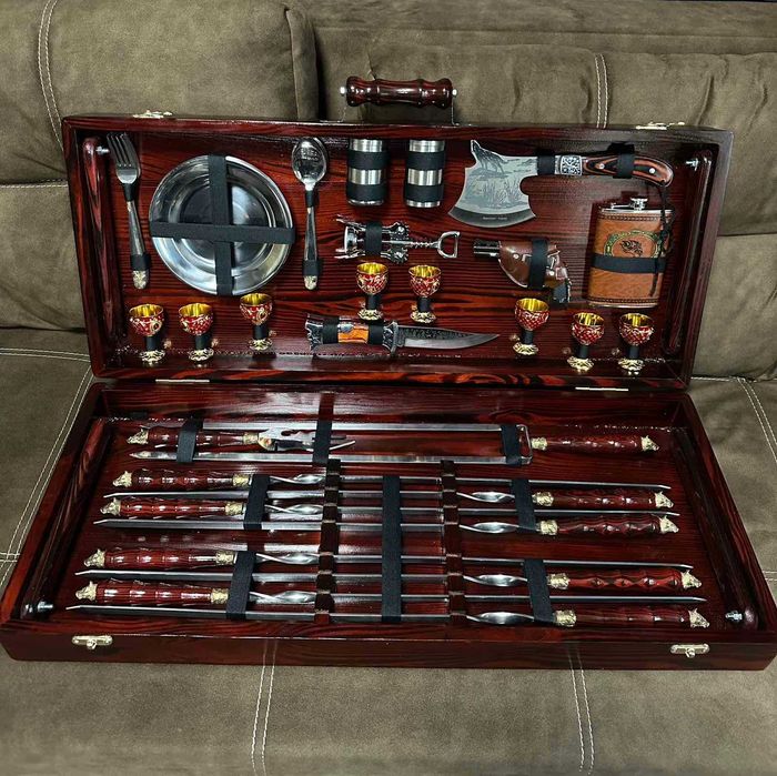 преміум подарунок для чоловіка, набір шампурів у кейсі, Шампура V.I.P