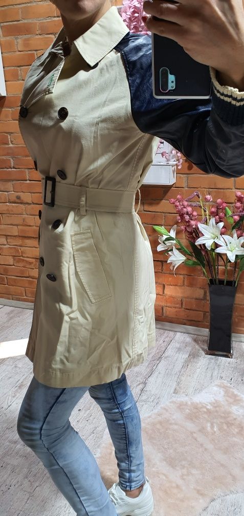 Tommy Hilfiger oryginalny płaszcz szlafrokowy prochowiec pasek M