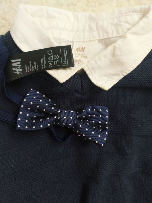 Świeta r.74 H&M koszula, chinosy, muszka