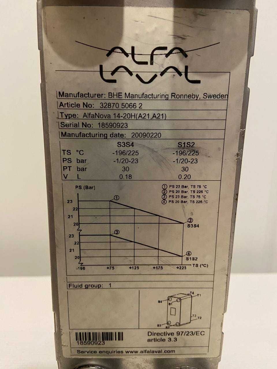 Теплообмінник Alfa Laval AlfaNova 14-20H пл-тый сварной теплообменник