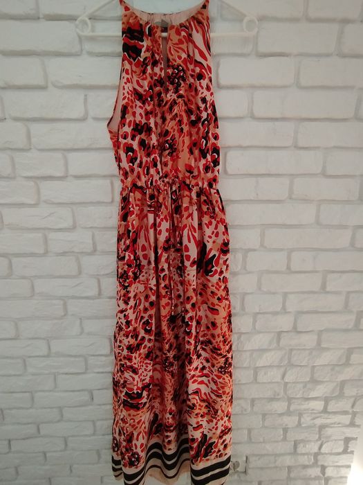 Sukienka letnia, na wesele, długa, maxi, kolorowa, na ramiaczkaH&M