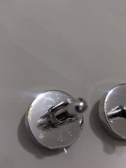 Винтажные запонки из белого металла с искусственным александритом