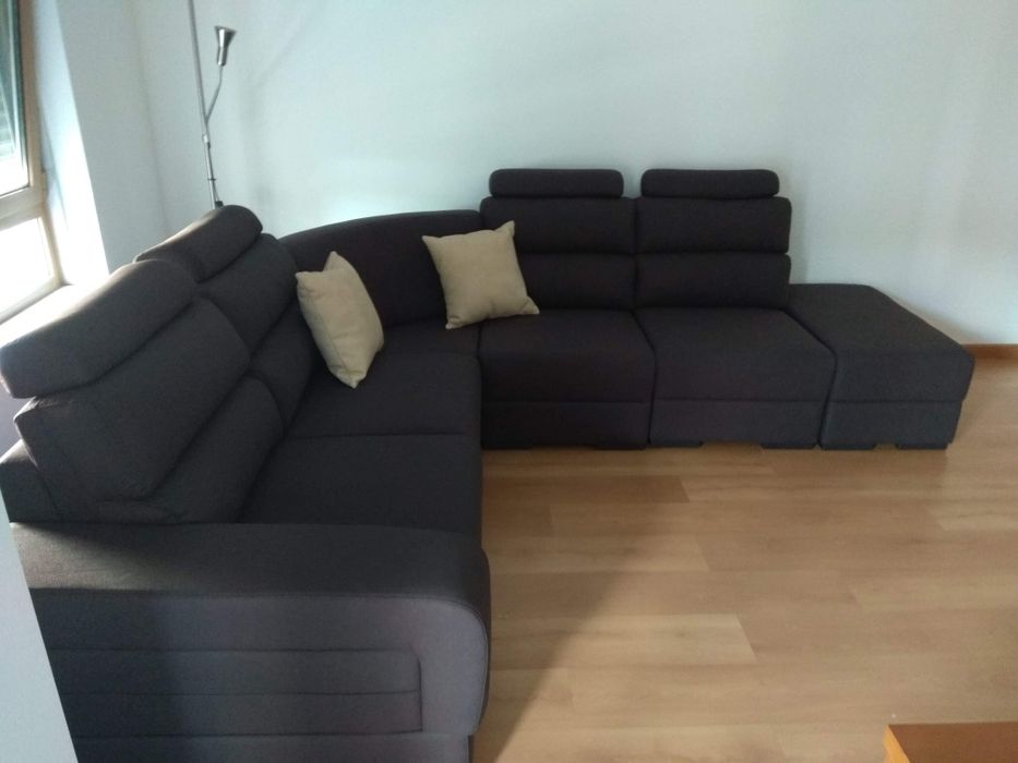 Sofá canto castanho