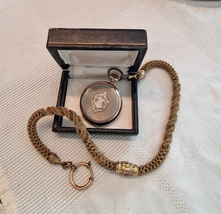 Relogio de bolso Prata e Ouro