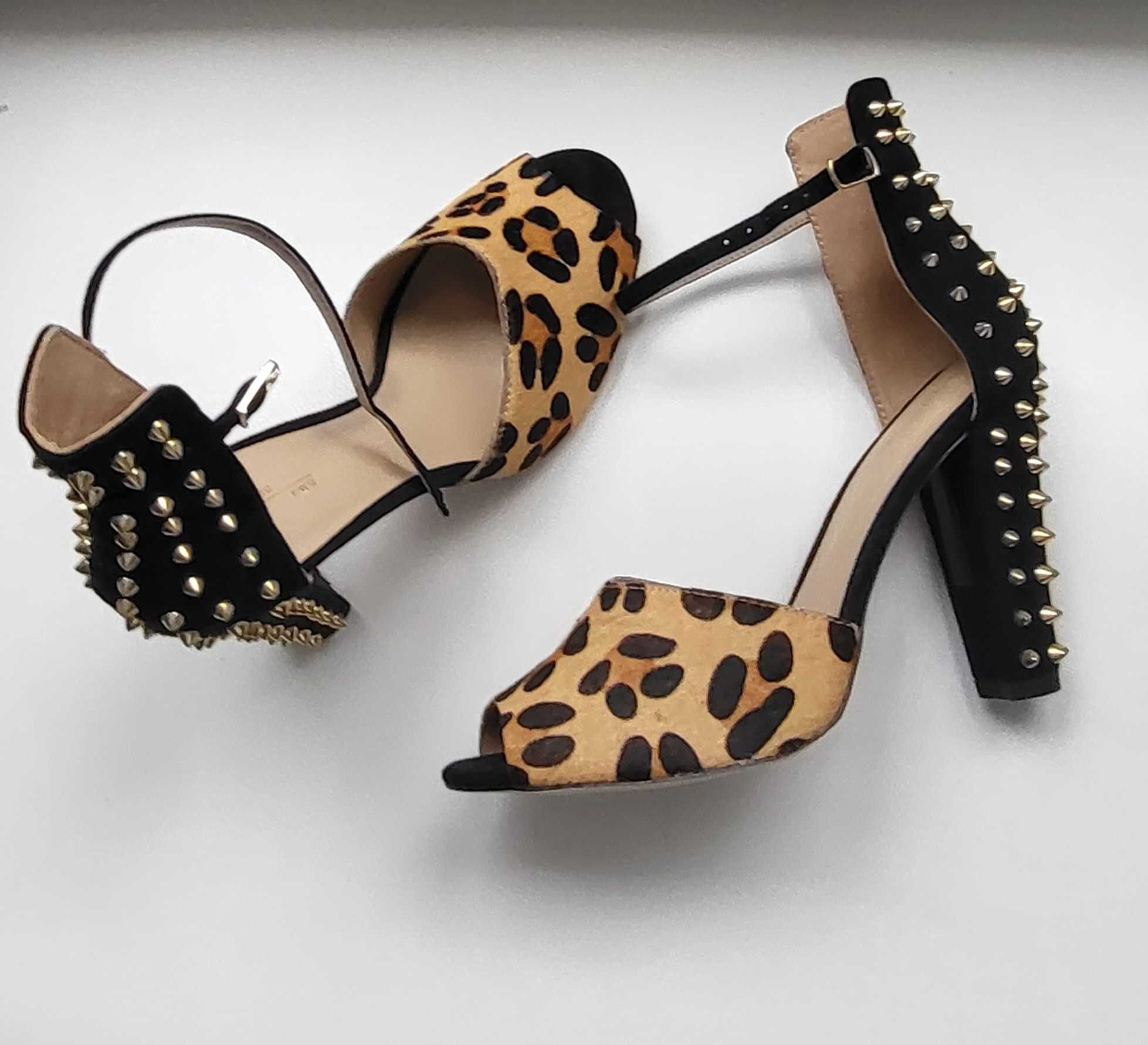 ZARA sandały nity leopard skóra roz 41