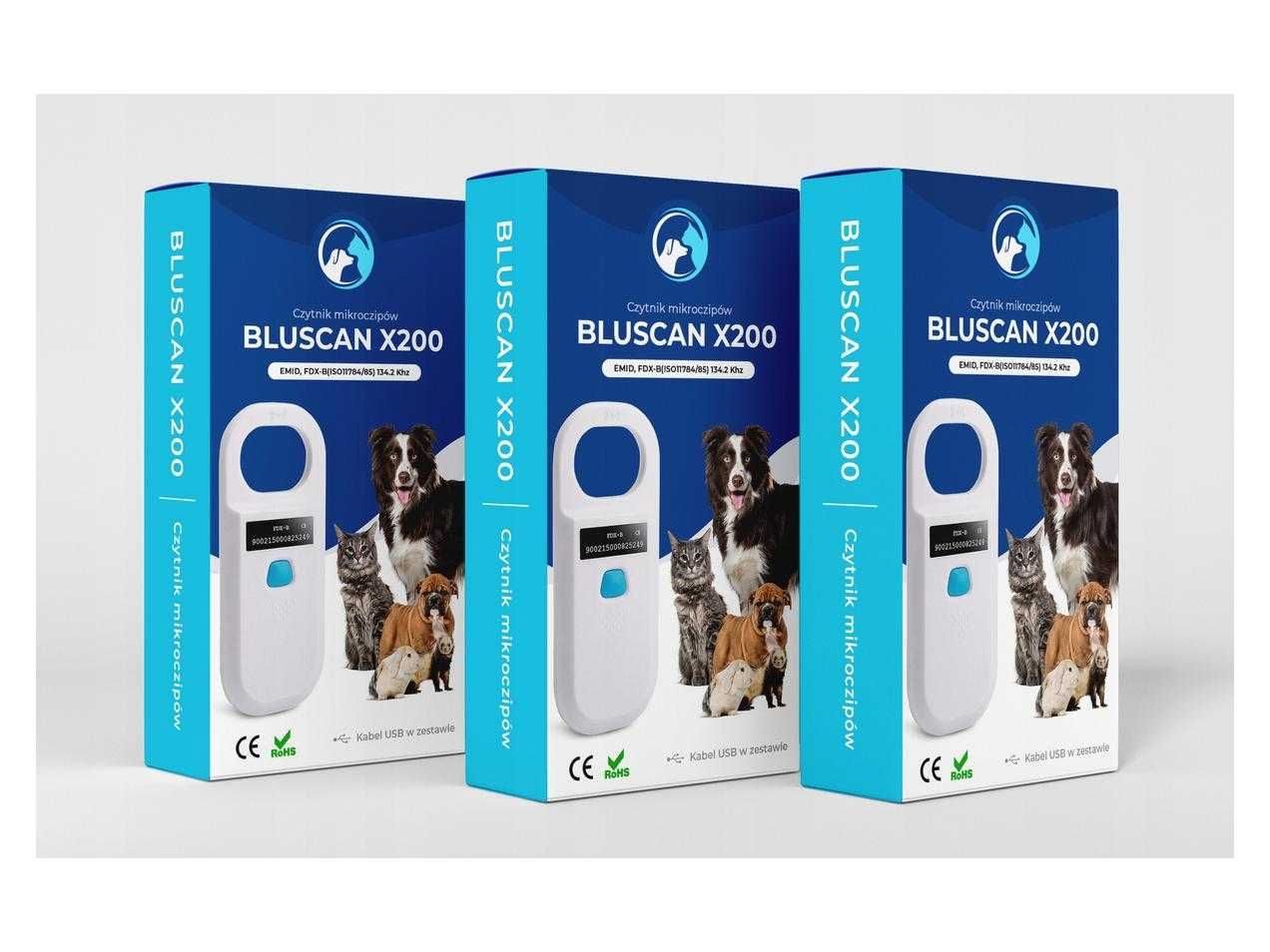 Czytnik mikroczipów dla zwierząt Bluscan X200