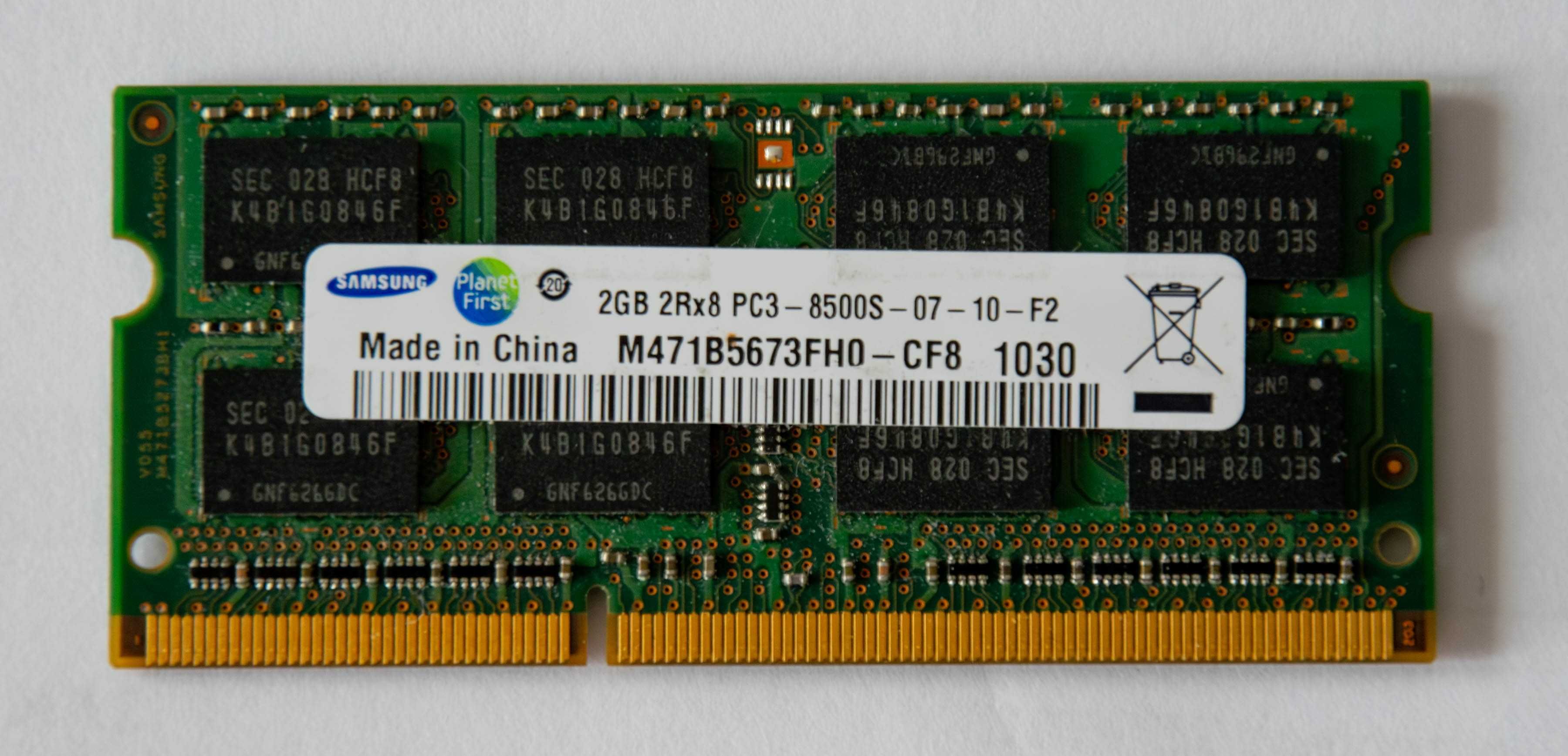 DDR3 Samsung 2GB 2Rx8 PC3-8500S-7-10-F2