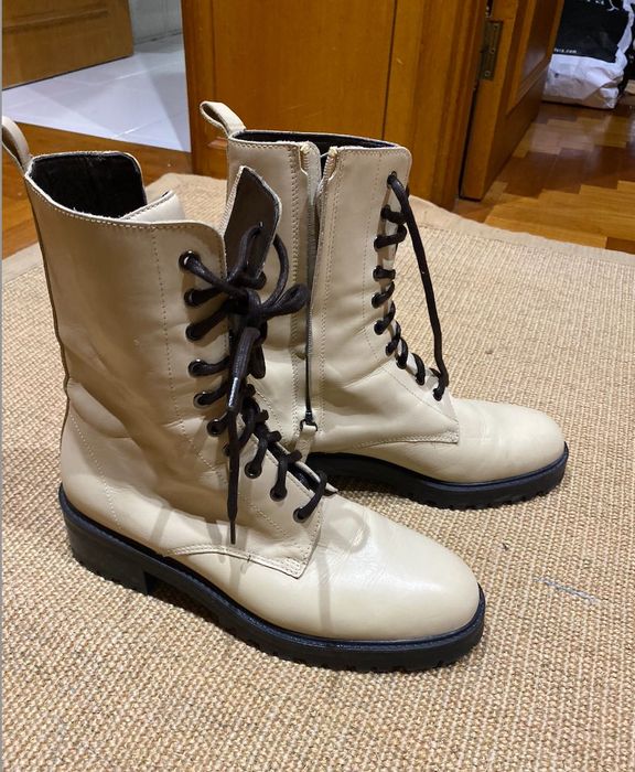 Botas Massimo Dutti creme