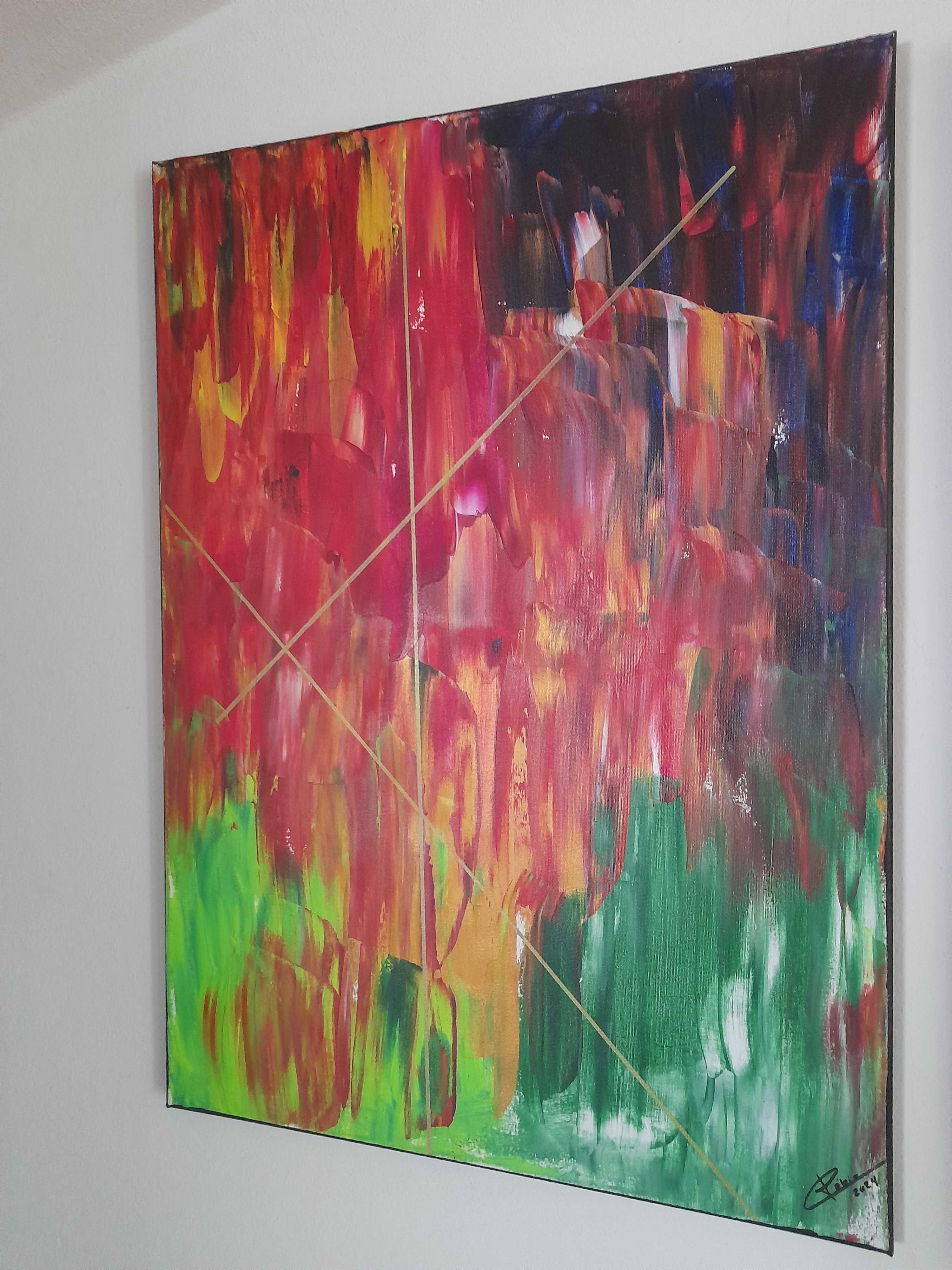 Tela acrílica abstrata