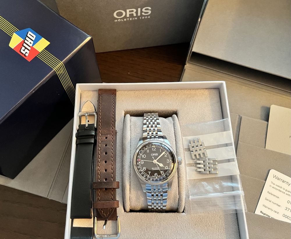 Oris big crown pointer date 36mm 2022 bransoleta + 2 paski full set