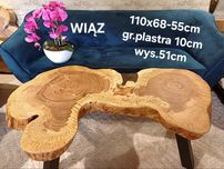 Stolik kawowy 110x68cm PIĘKNY OKAZ live edge plaster drewna