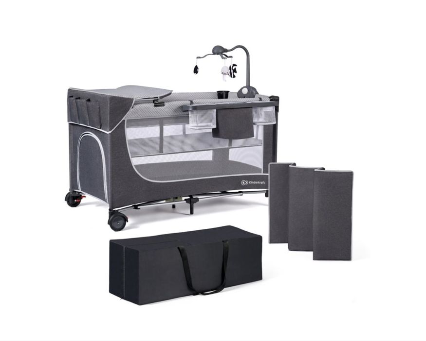 Berço de Viagem KINDERKRAFT Leody Cinzento