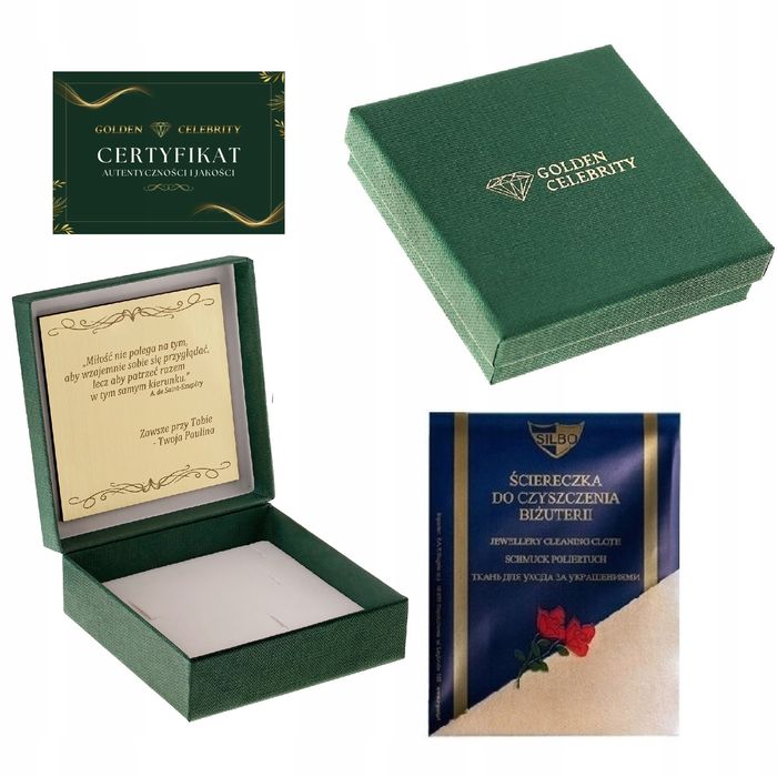 Łańcuszek Srebrny Splot Królewski Krzyż Klasyczny Srebro Pr 925 + Graw