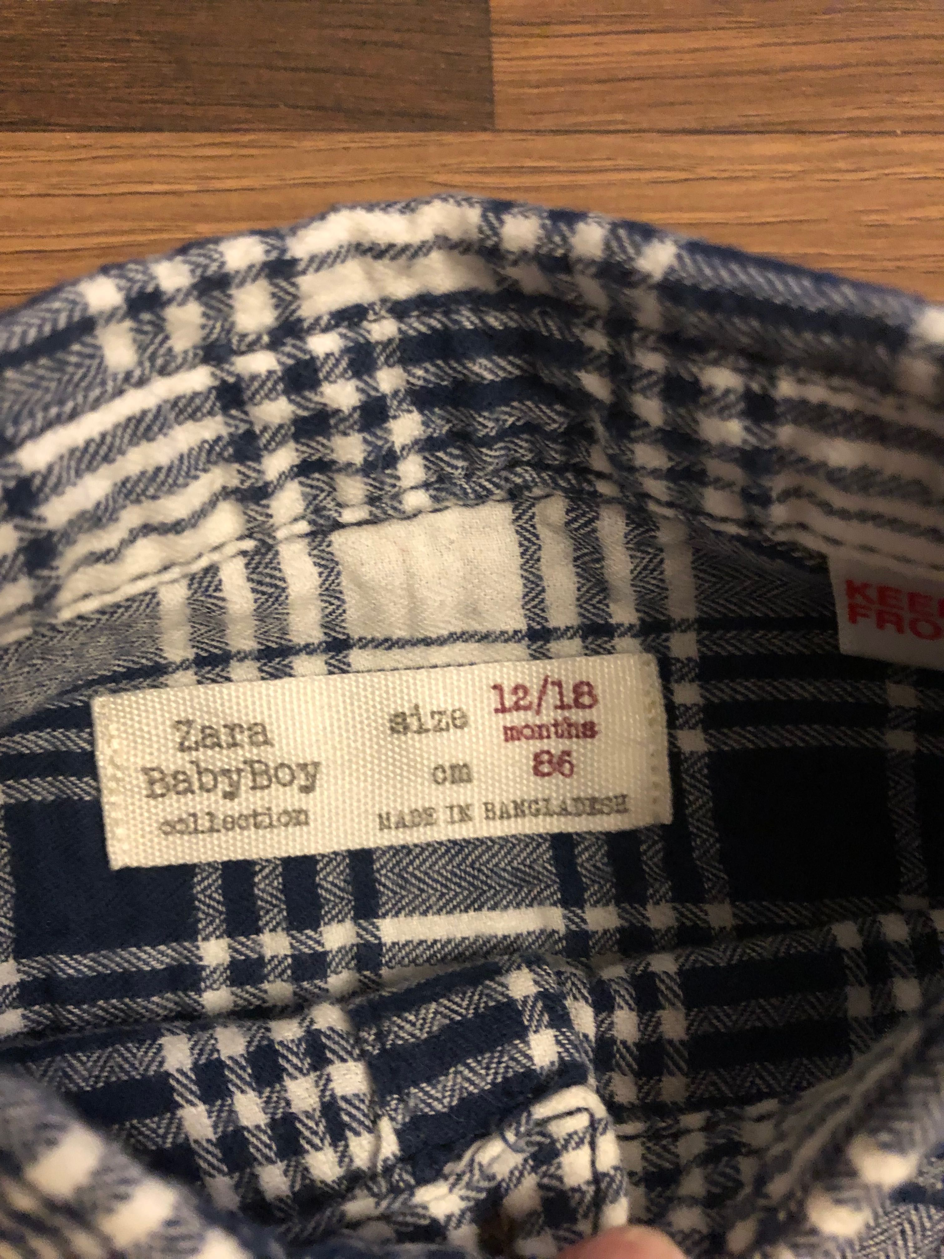 Koszule w kratkę  Zara r 74/86
