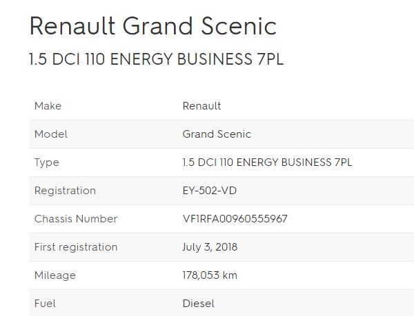 Renault Grand Scenic 2018 року 1.5 dci / 7 мест