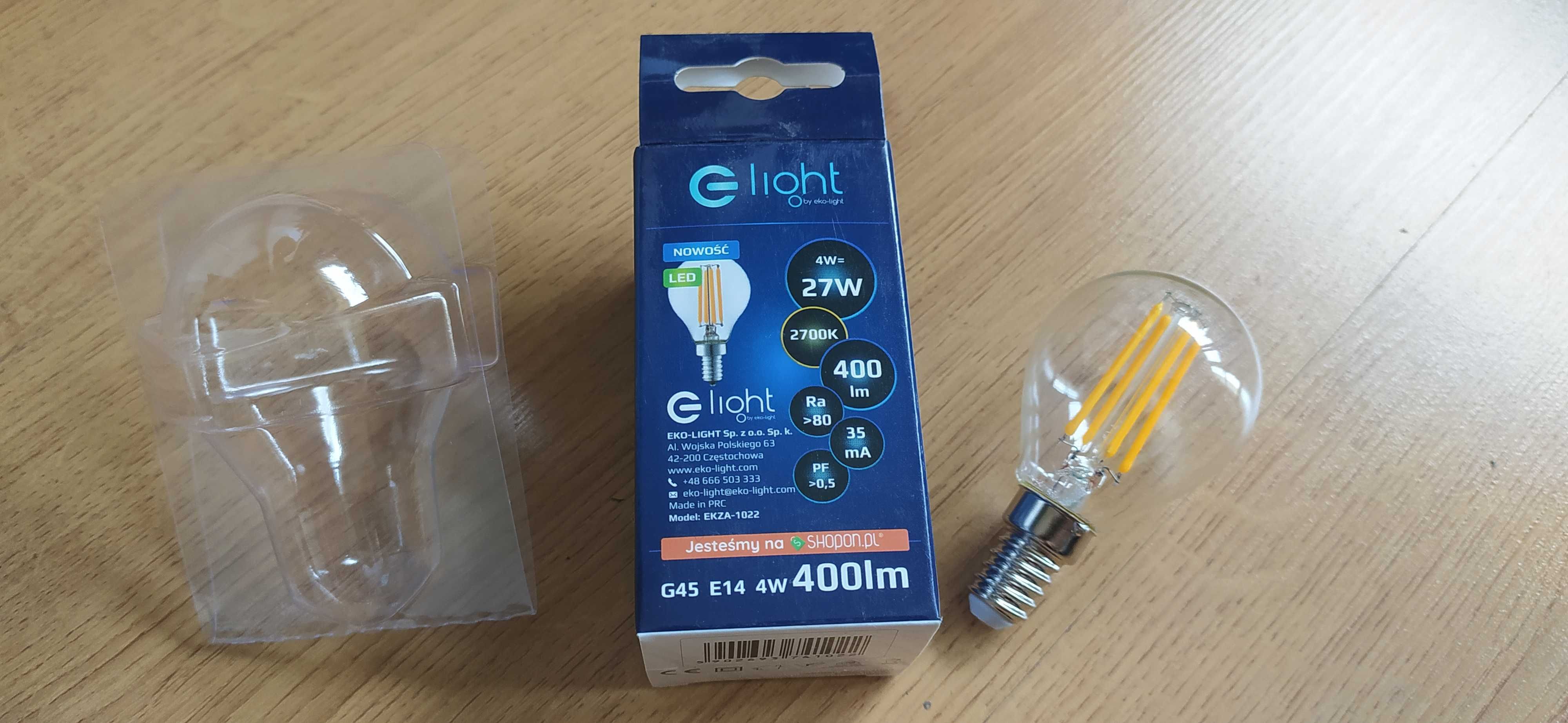 Żarówka Led P45 e14 filament