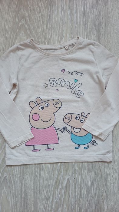 Bluzka z długim rękawem, Świnka Peppa, Peppa Pig, r.98 Sinsay