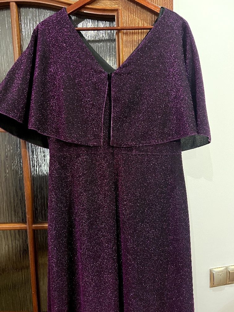 Сукня вечірня фіолетова люрекс довге 50-52 плаття