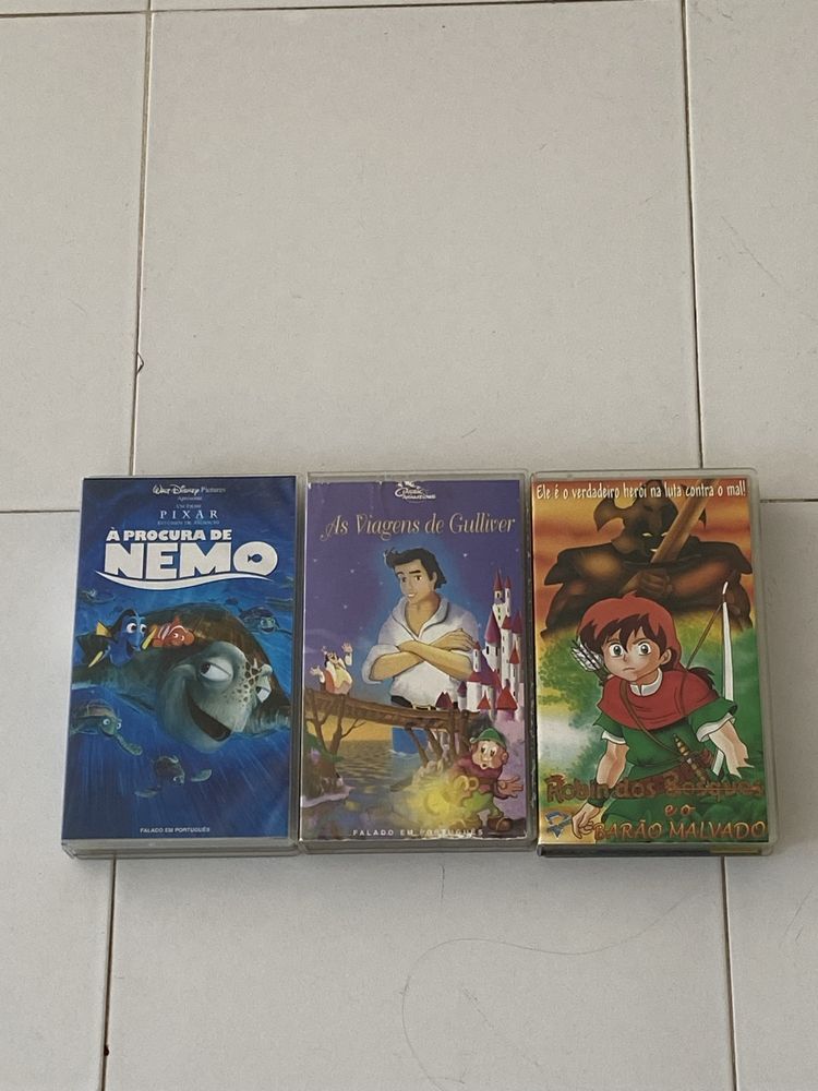 Cassetes VHS filmes de animação