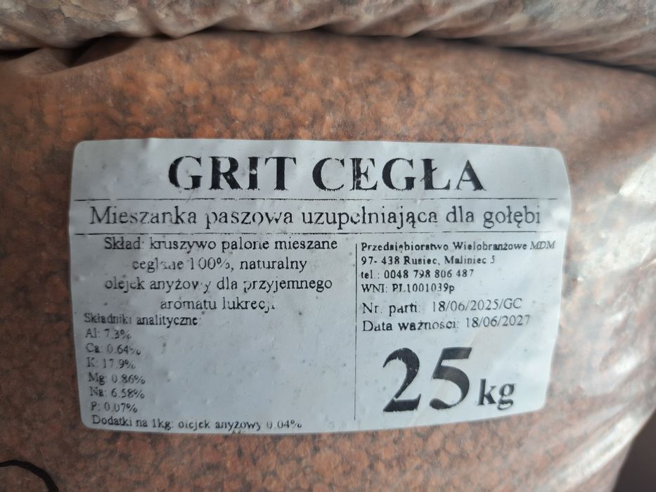 Grit cegła 25kg za 70 zł  gołębie,kury,pawie,bażanty