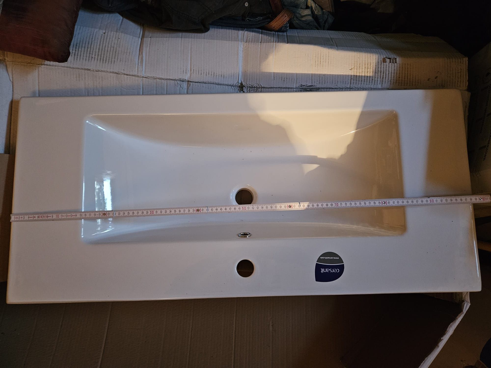 Umywalki nablatowe ceramiczne 90 cm nowe