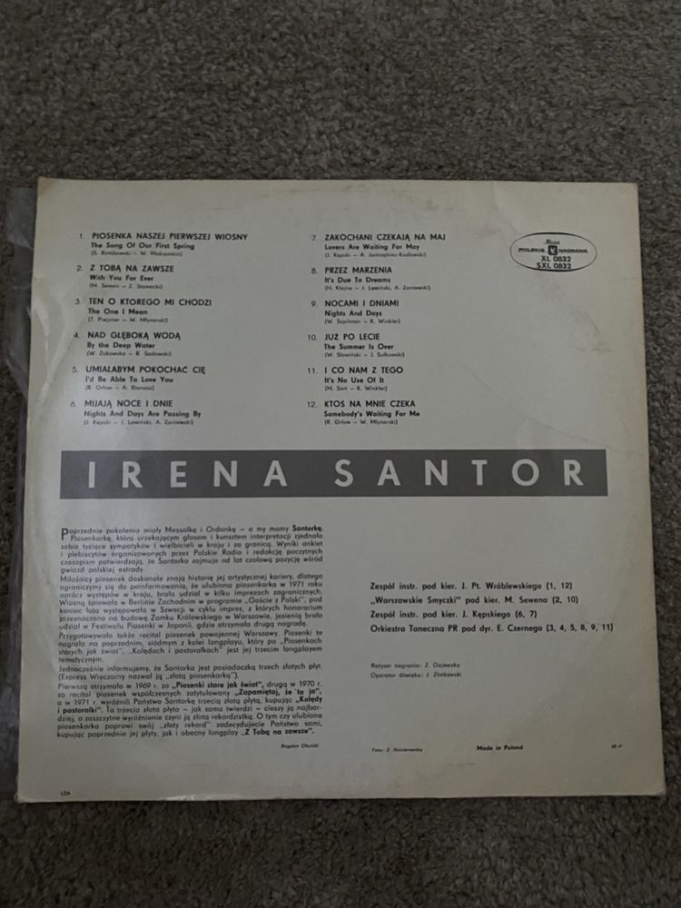 Irena Santor „ Z tobą na zawsze” - płyta winylowa