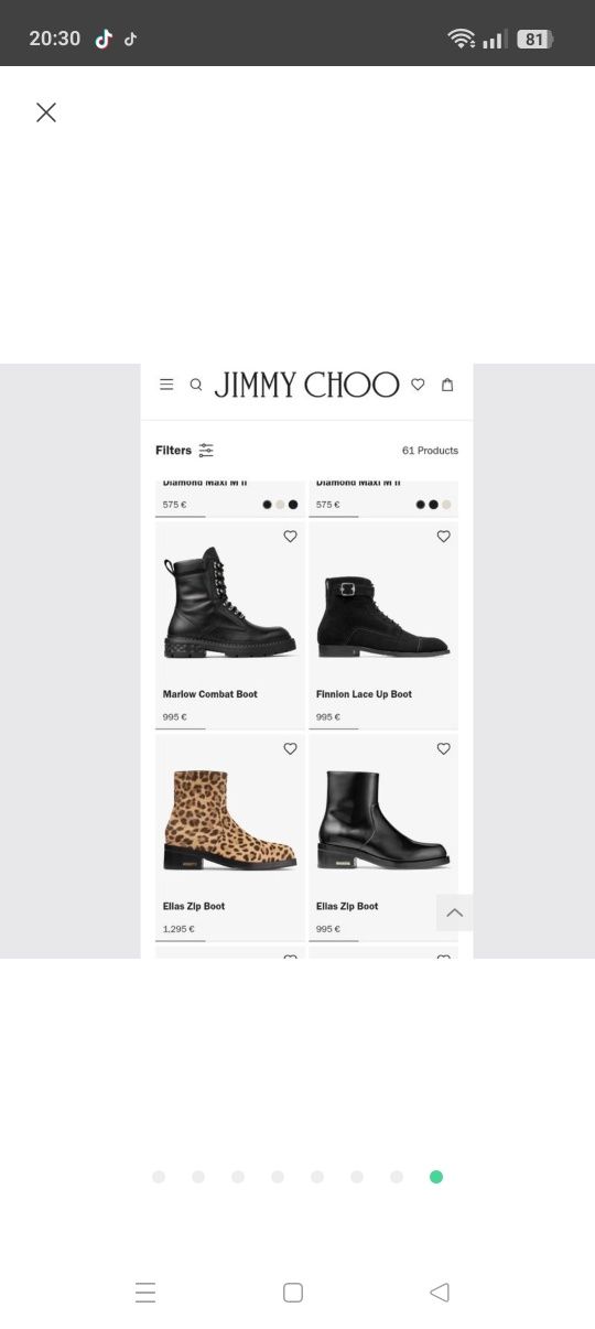 Шкіряні зимові черевики від люксового бренду Jimmy Choo. Розмір 41