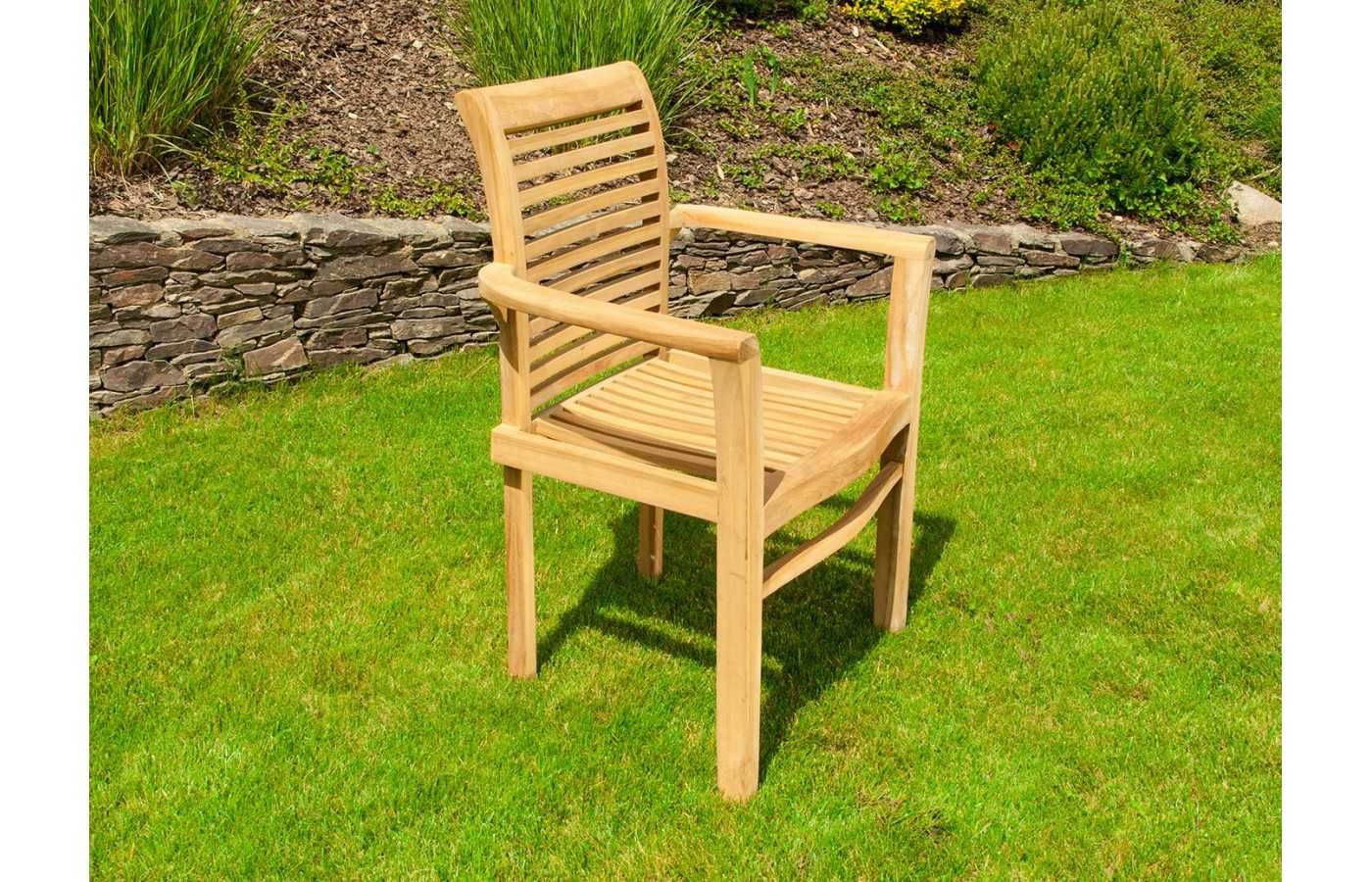 Krzesło ogrodowe z podłokietnikami, Teak SHEKINA