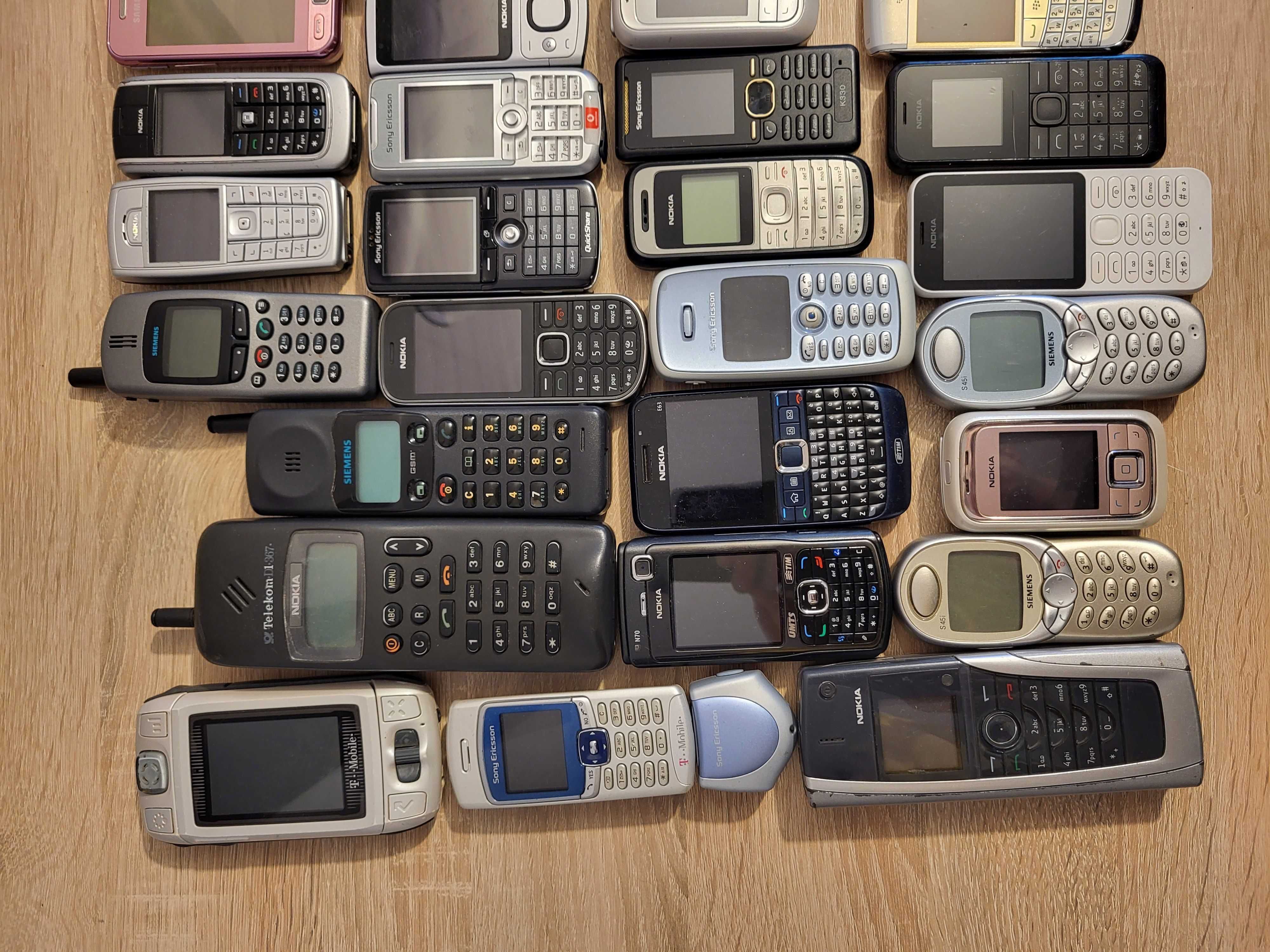 Stare telefony komórkowe kolekcja zestaw złom odzysk elektronika Nokia