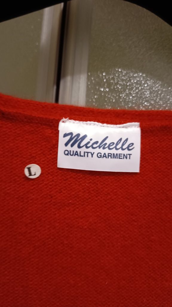 Michelle Damski elegancki sweter z angory, 65% Angora 25% Wełna, Roz L