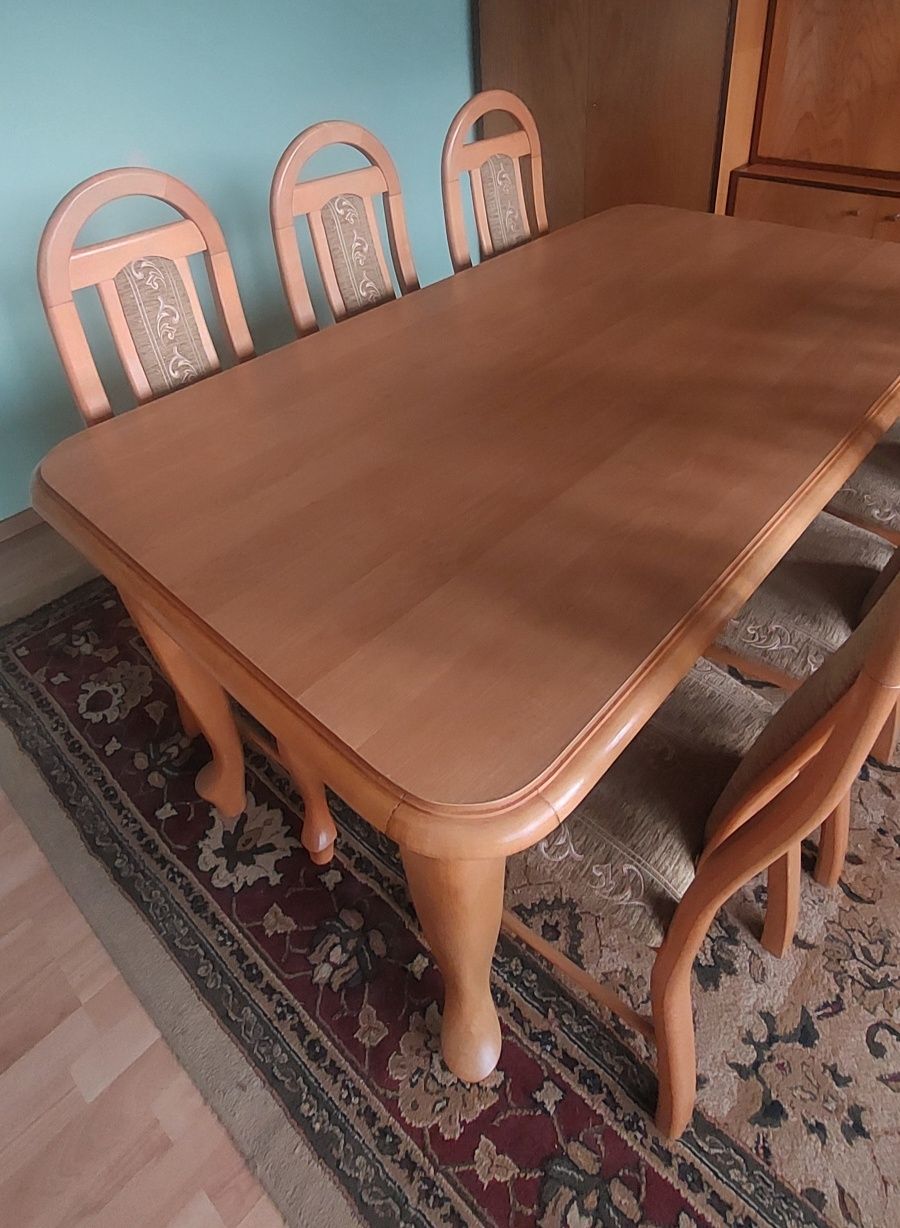 Stół rozkładany + 6 krzeseł