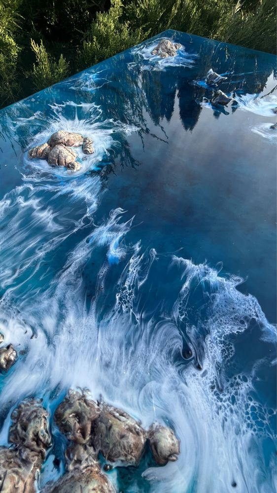 Интерьерная картина эпоксидной смолой 50х70см. «Китовая бухта»