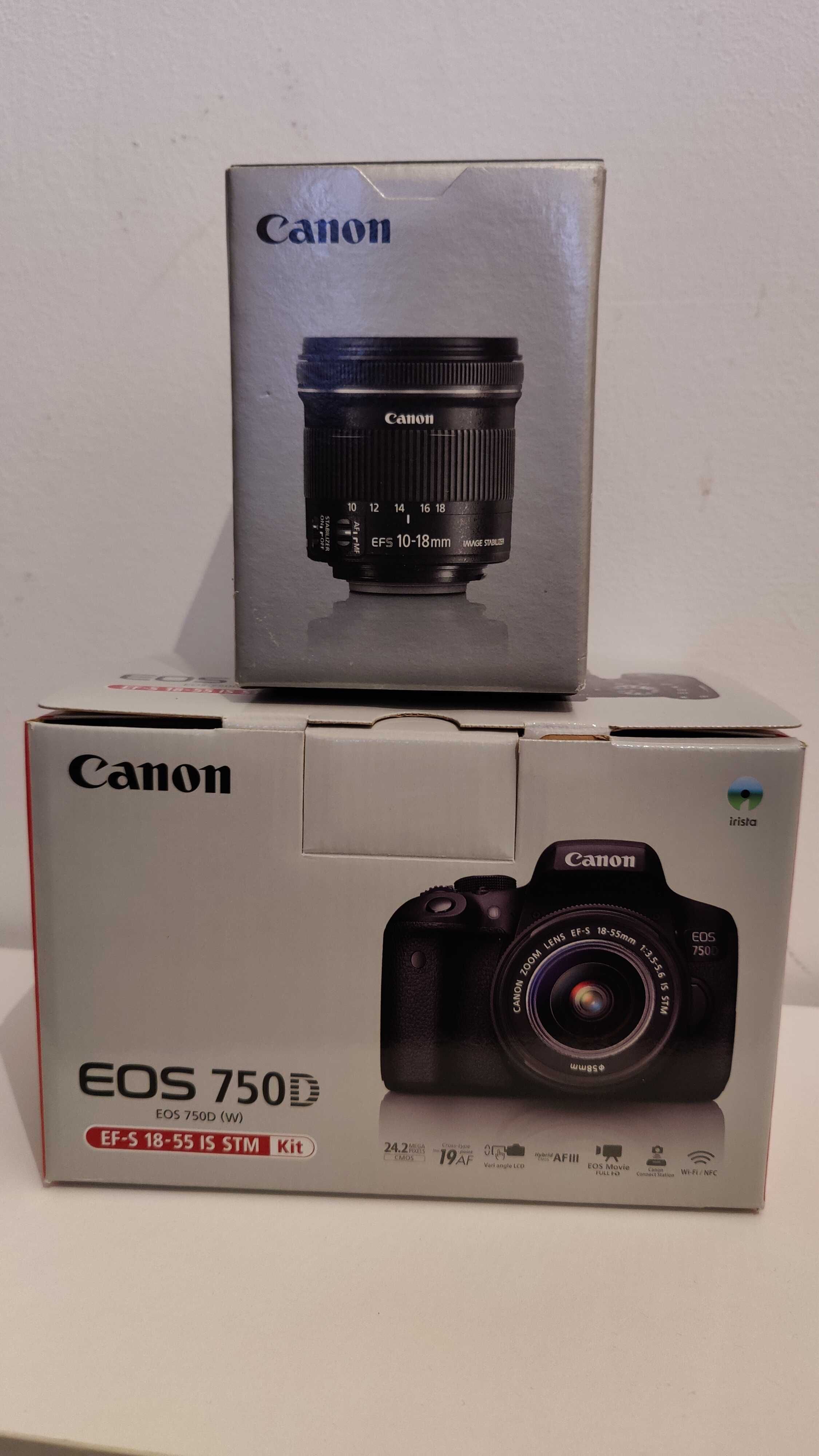 Canon EOS 750D + 18-55mm f/3.5-5.6 + 10-18mm f/4.5-5.6