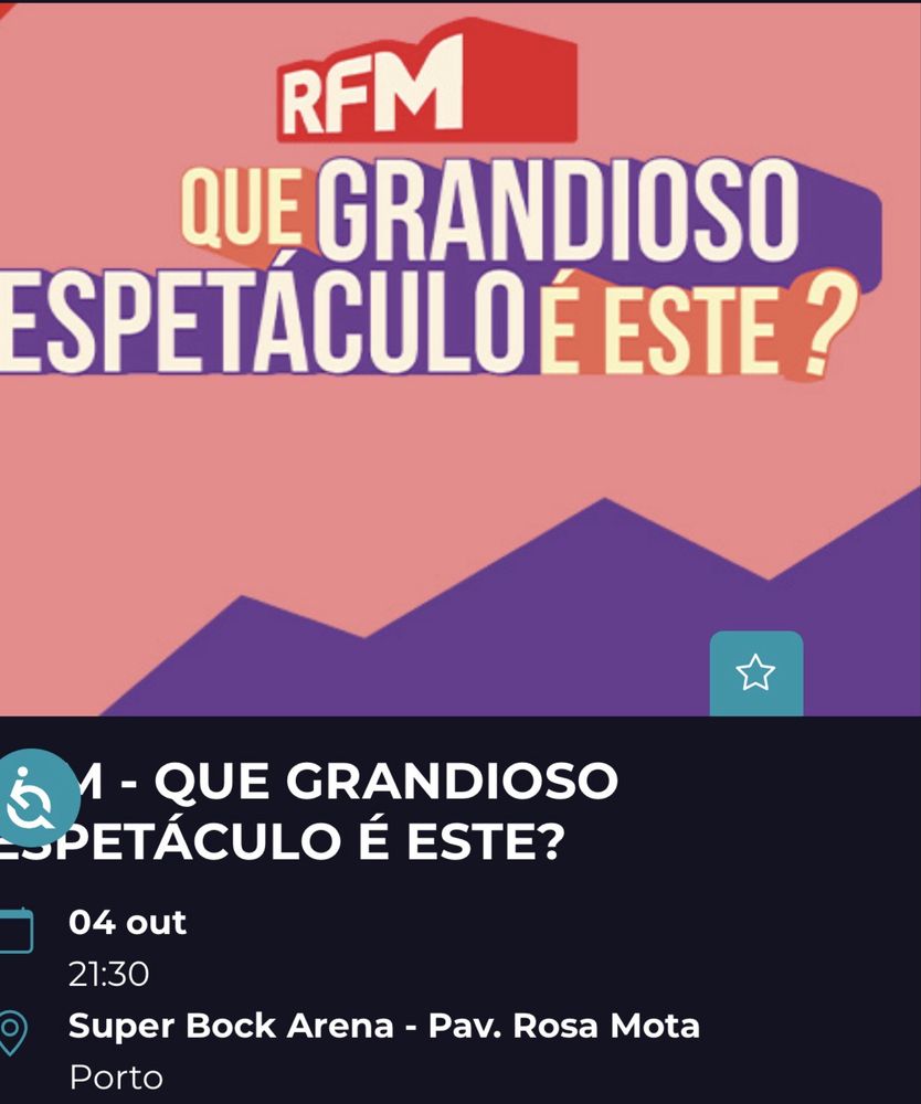 Bilhetes RFM “Que grandioso espectaculo é este?”