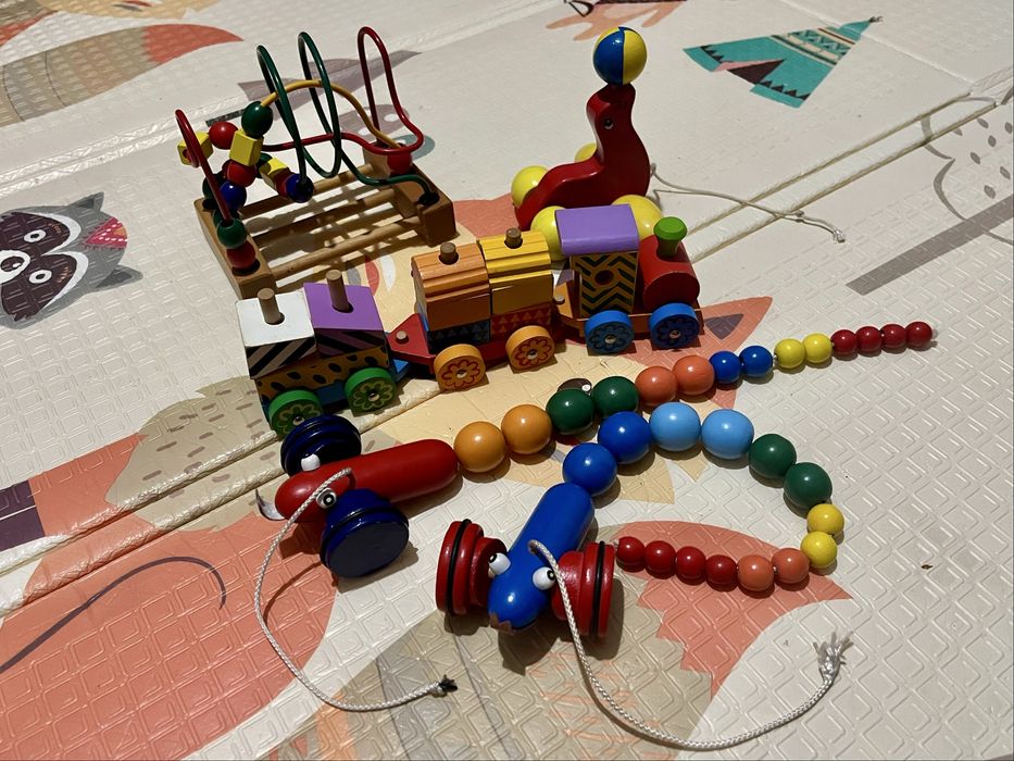 Набір деревʼяних розвиваючих іграшок для найменших