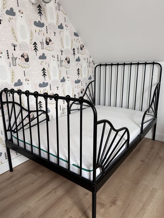 Łóżko ikea Minnen rozsuwane 80x200 materac nattsmyg