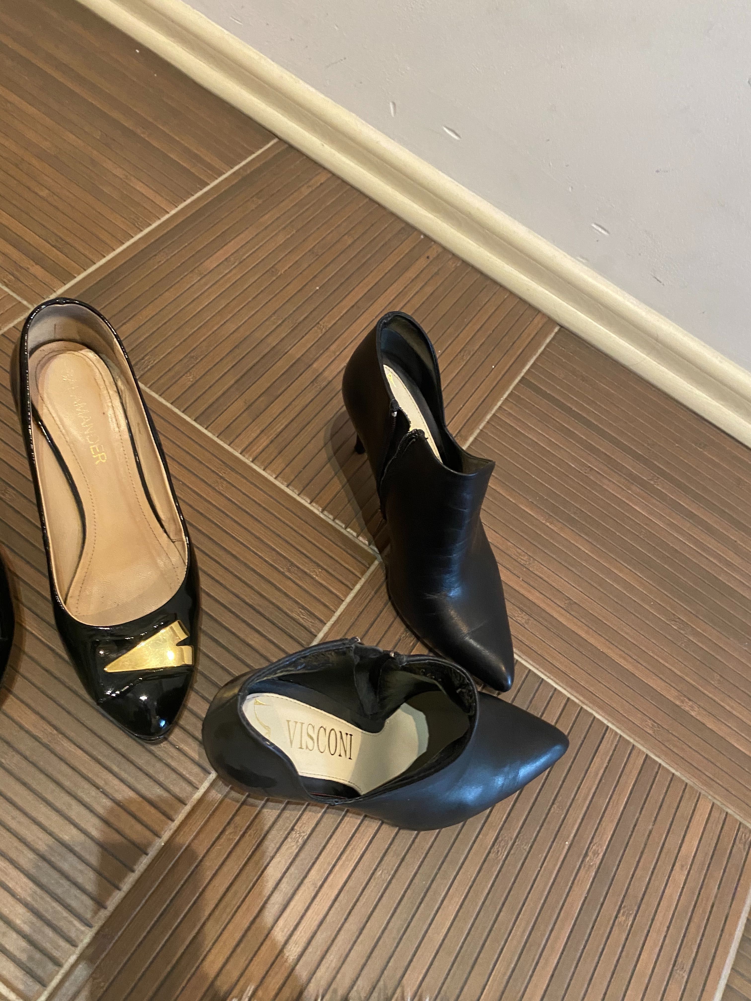 Buty skórzane zamszowe kozaki szpilki kazar carini salamander 39