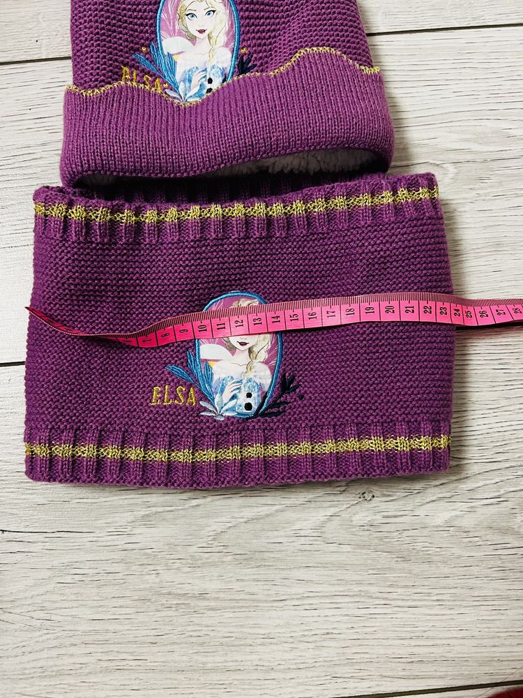 Komplet czapka zimowa i komin Elsa Kraina Lodu