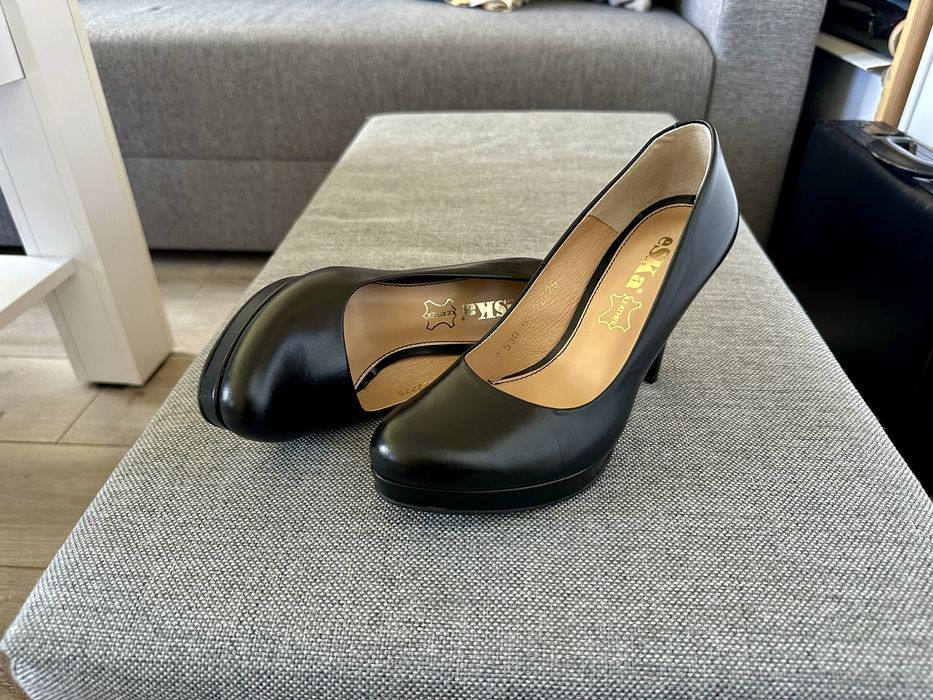 szpilki eska 36 skórzane czarne