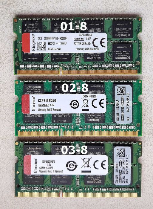 Оперативна пам'ять ноутбучна SO-DIMM DDR3/DDR4 4/8 Gb