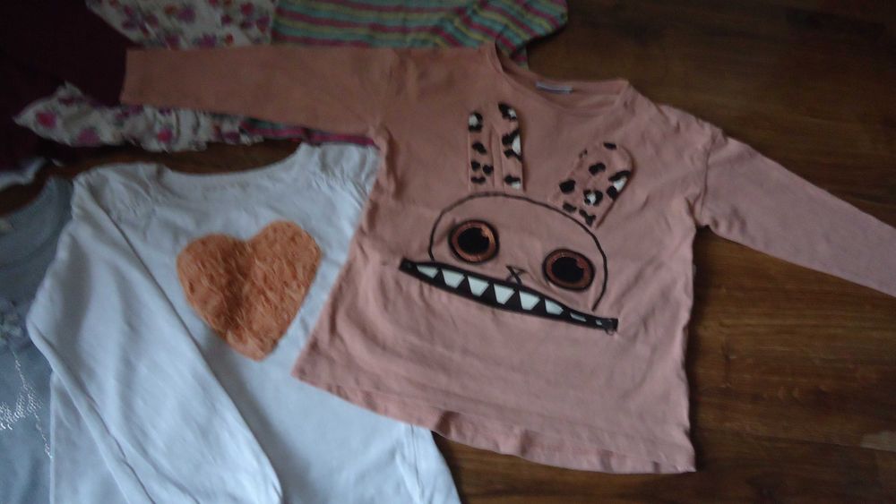 10szt/40zł r110/116 paka bluzki z długim rękawem koszulki długi rękaw