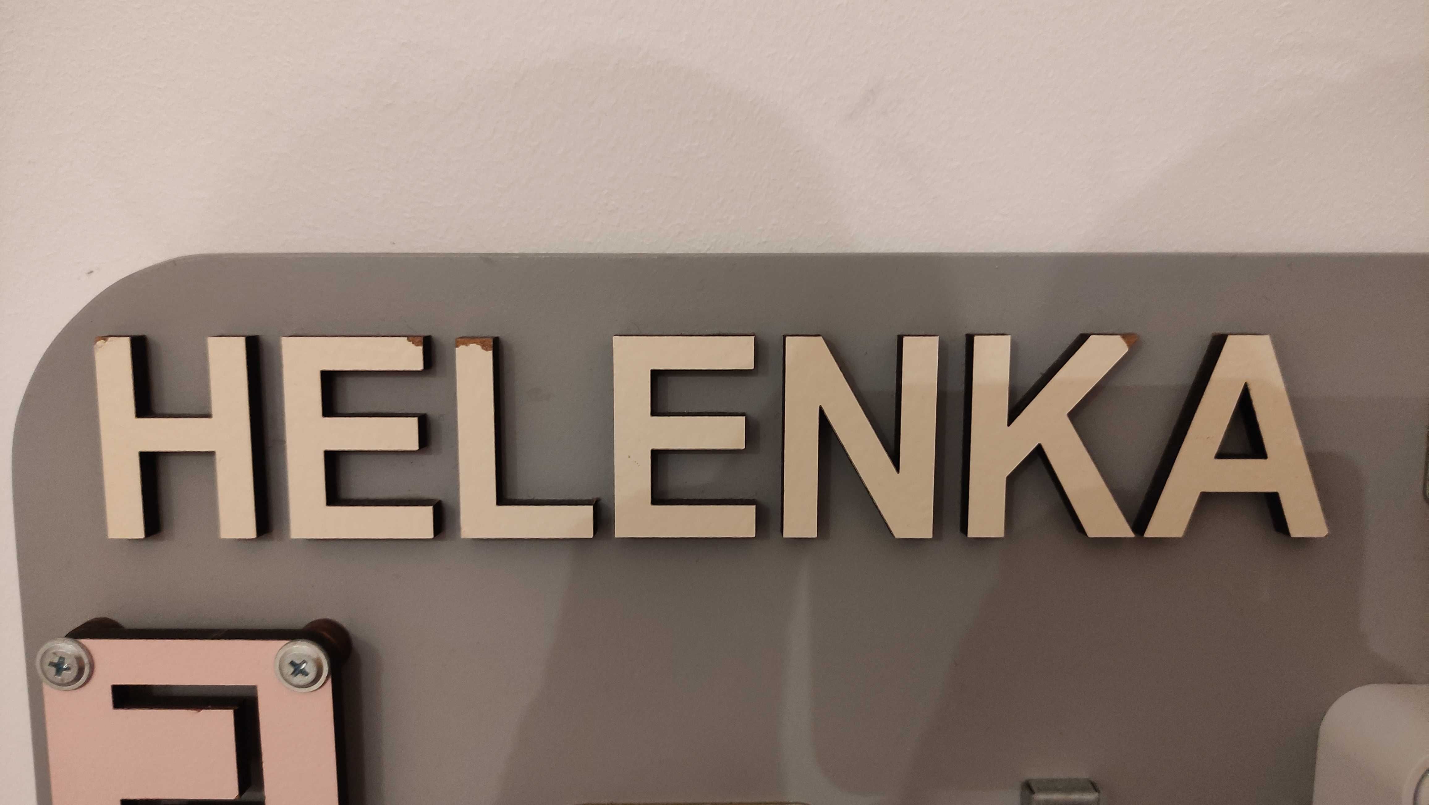 Tablica manipulacyjna sensoryczna XXL, personalizowana Helenka