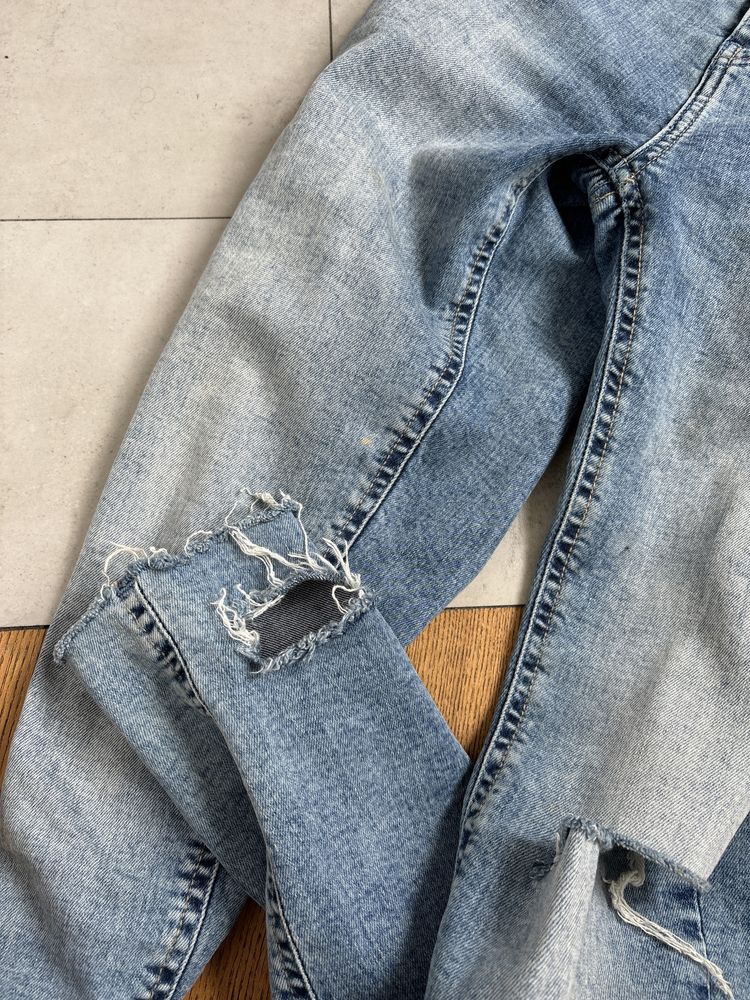 Skinny jeans jasne obcisłe dżinsy z wysokim stanem Cropp xs 34 rurki