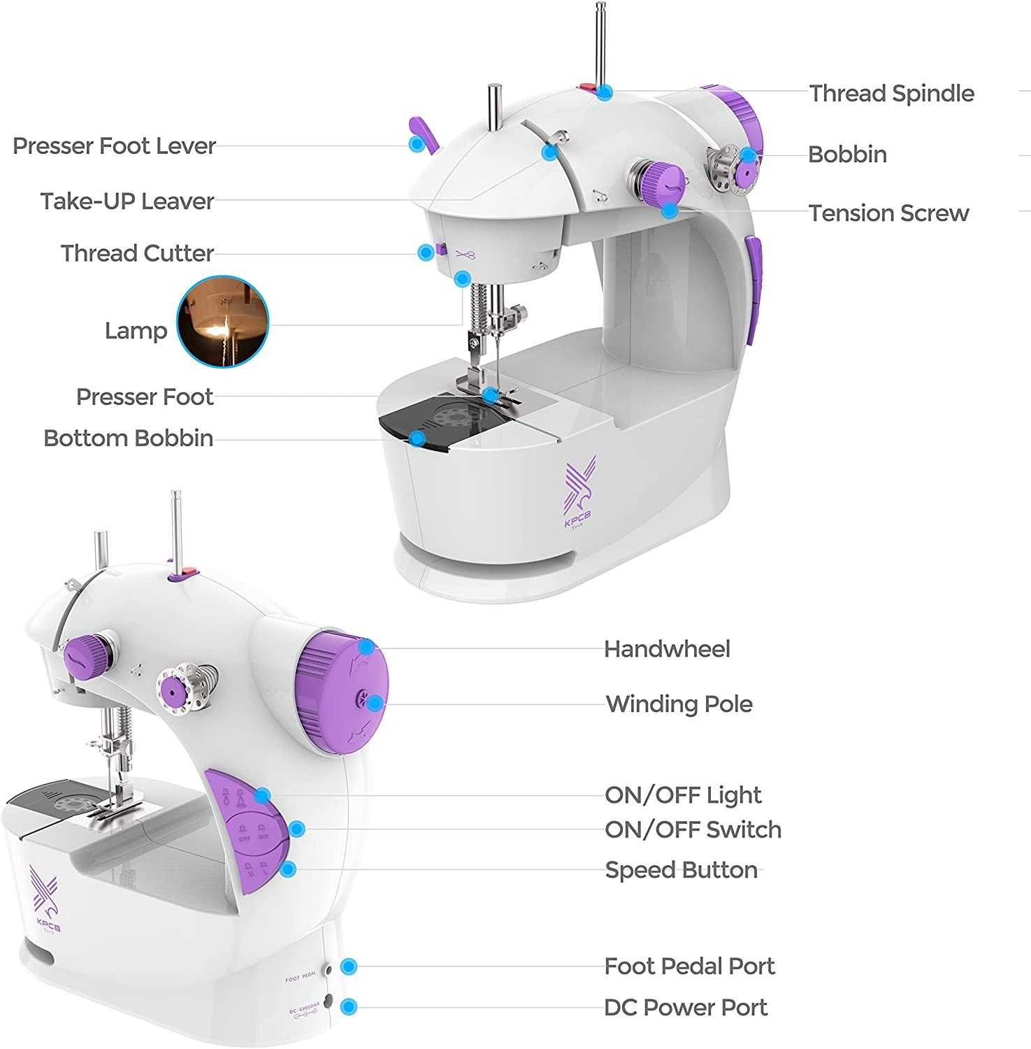 Mini-máquina de costura portátil e versátil, fácil de usar