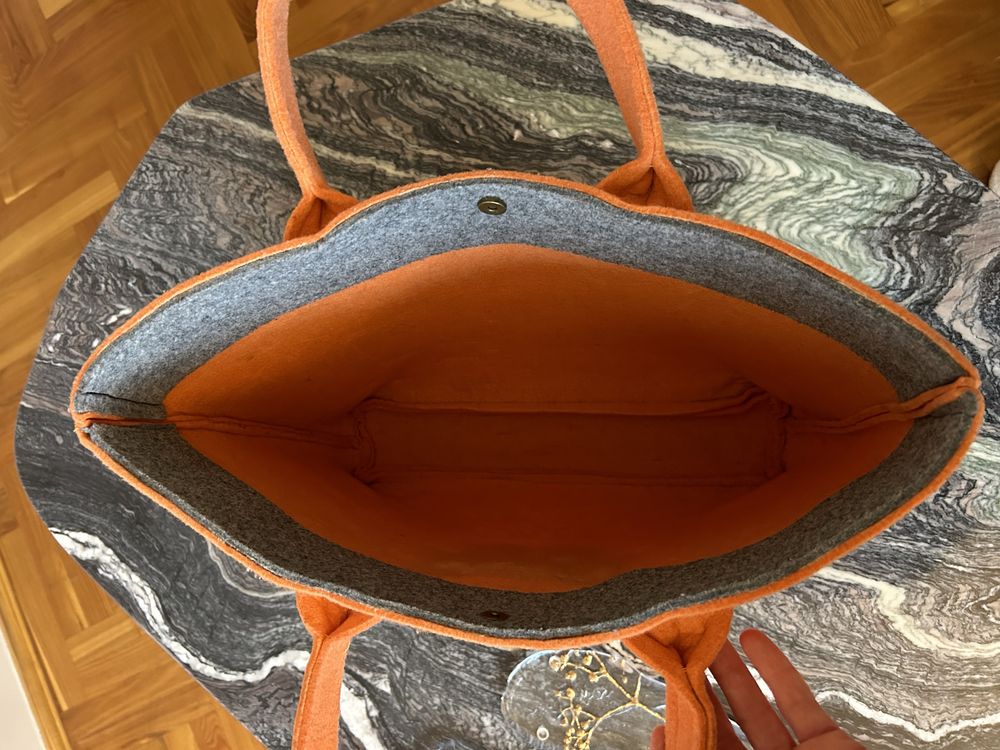 Duża Torba Pomarańczowa- w typie shopperka / tote bag Recznie Robiona