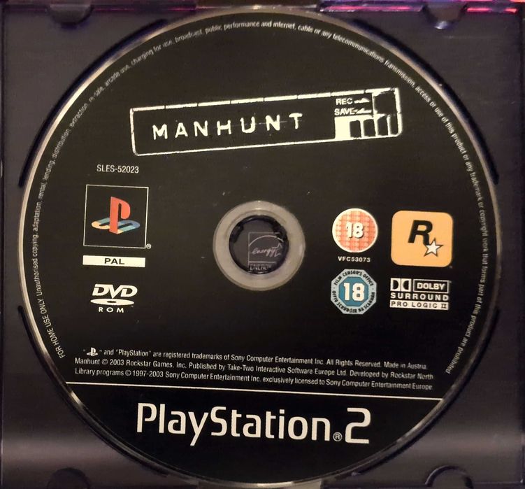 Manhunt PS2 - sama płyta