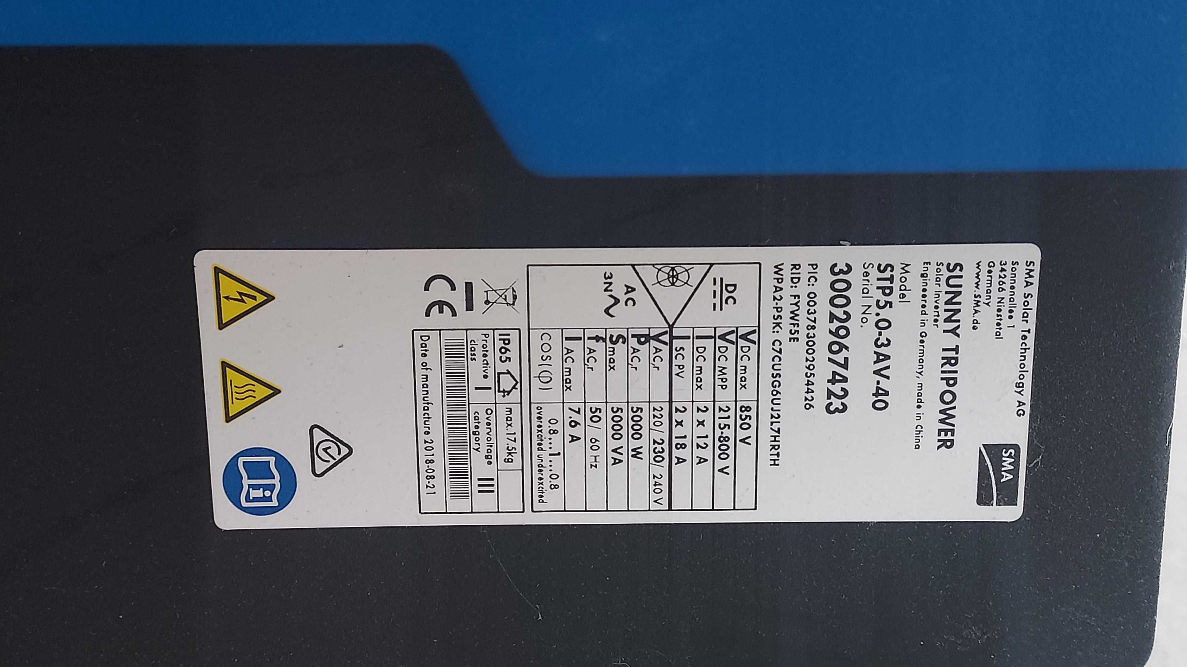Falownik SMA 5kW 3-faz. typ stp5.03av-40