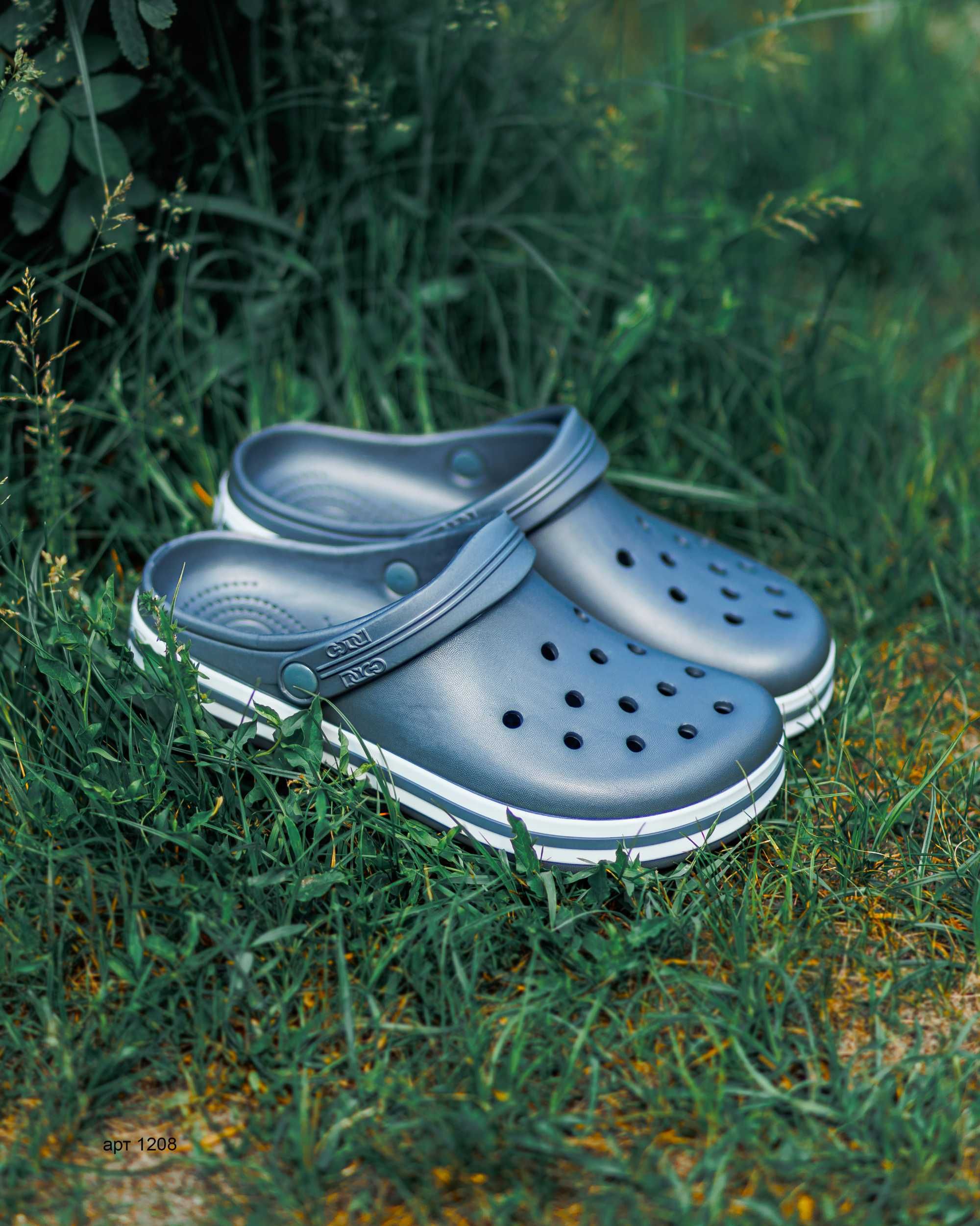 Крокси чоловічі 41-45 Crocs Roks Grey / Кроксы мужские серые