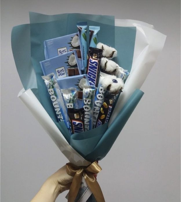 Їстівні букети. З солодощами, сухофруктами, фруктами, м‘ясні і тд